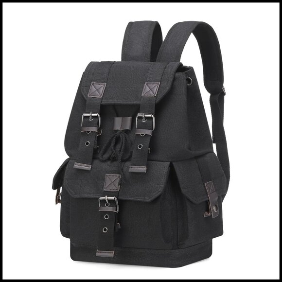 Vintage Canvas Backpack Durable Casual Daypack Large Capacity Travel Rucksack main image 4